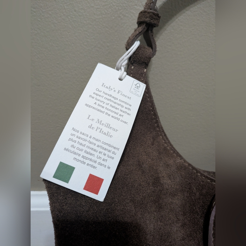 Brown Genuine Leather Made In Italy Italian Hand Bag Handbag Shoulder Bag Purse - Picture 6 of 12